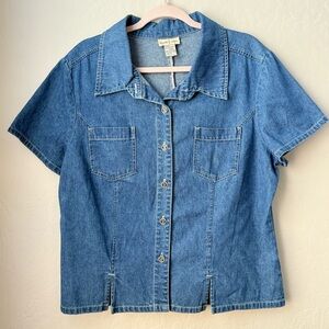 Classic Blue Denim Button Down Shirt